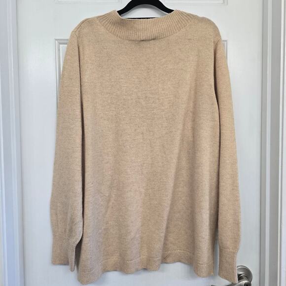 Chico’s 3 XL Beige Embroidered Cheetah Sweater Crewneck CozyLayering AnimalPrint - Picture 3 of 7